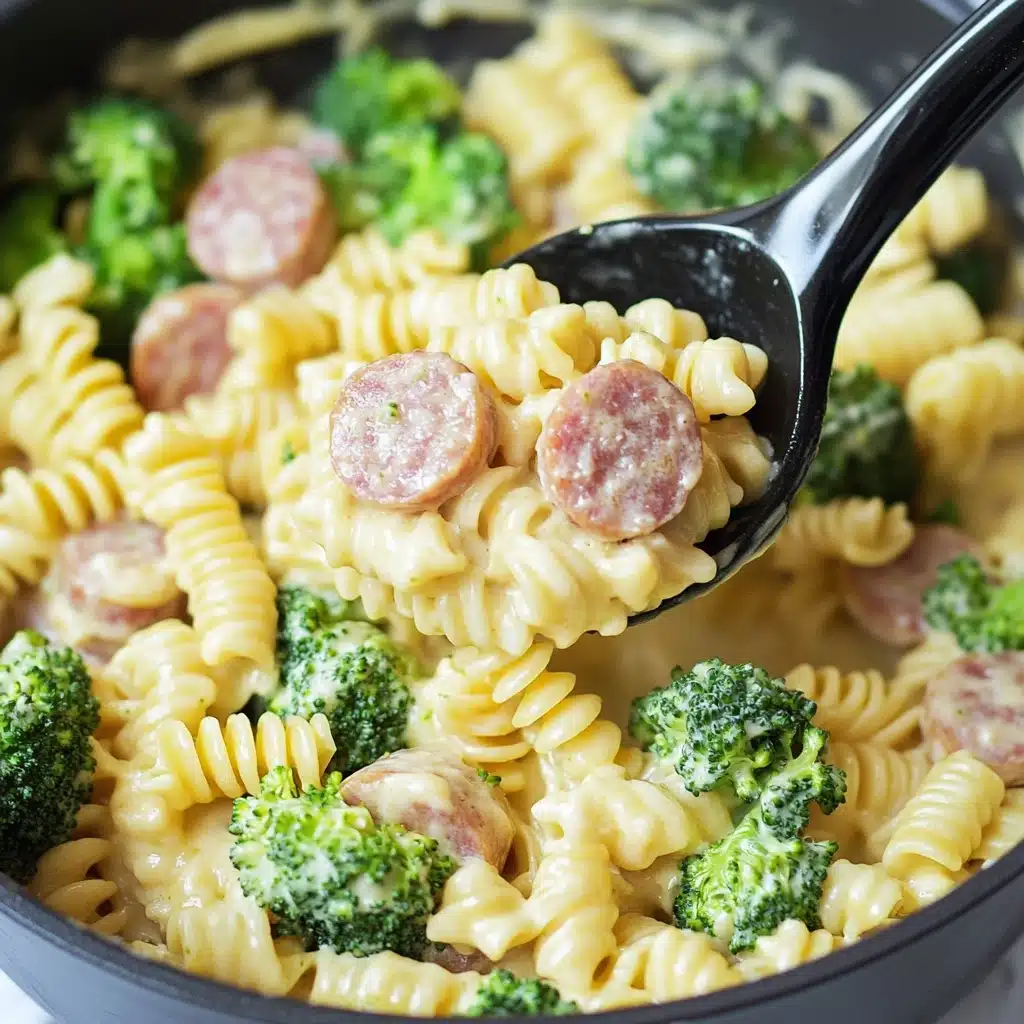 One-Pot Cheesy Smoked Sausage and Broccoli Pasta Recipe - Recipe Image
