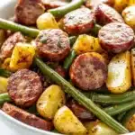 Sheet Pan Sausage with Potatoes & Green Beans Recipe