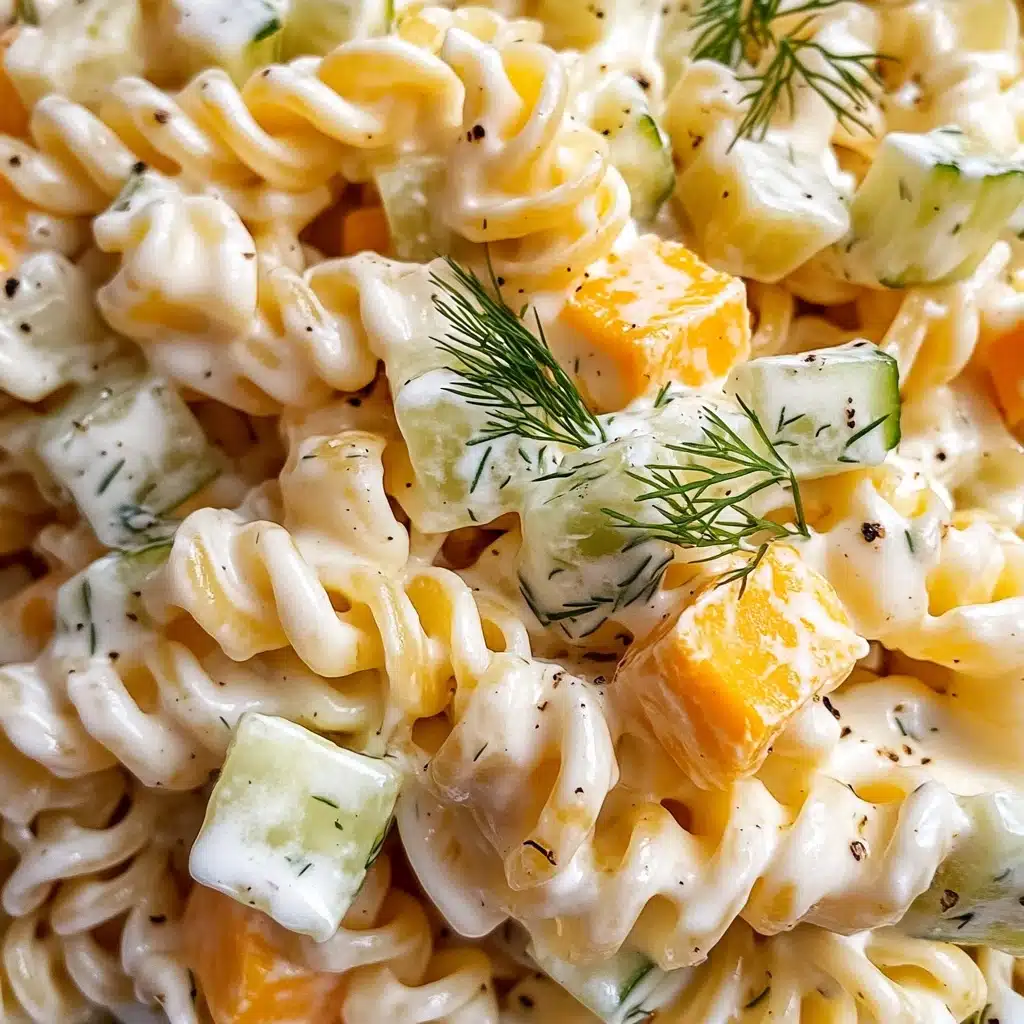 The Best Creamy Dill Pickle Pasta Salad Recipe - Recipe Image