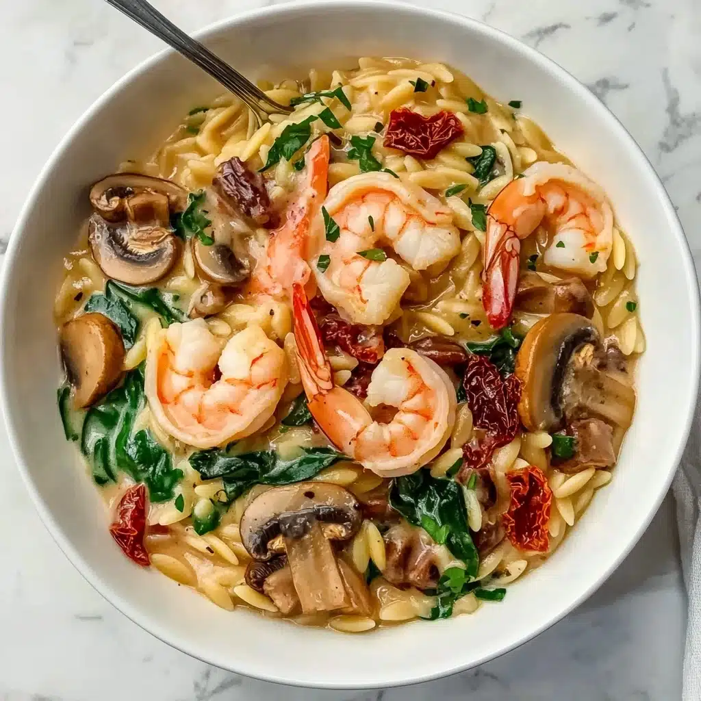 Garlic Orzo Tuscan Shrimp Recipe - Recipe Image