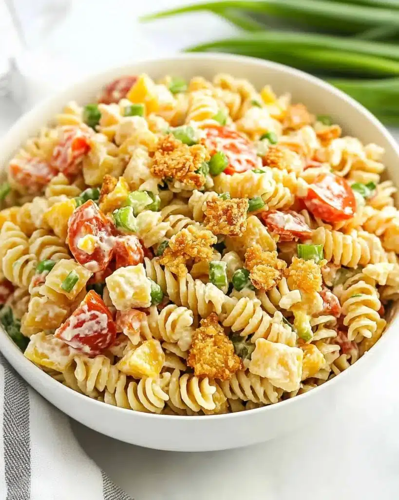 Popcorn Chicken Bacon Ranch Pasta Salad Recipe