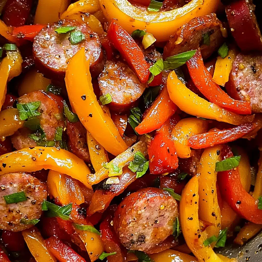 Sausage and Peppers Skillet, sausage peppers dinner, easy sausage skillet recipe, quick weeknight dinner ideas, flavorful sausage and peppers