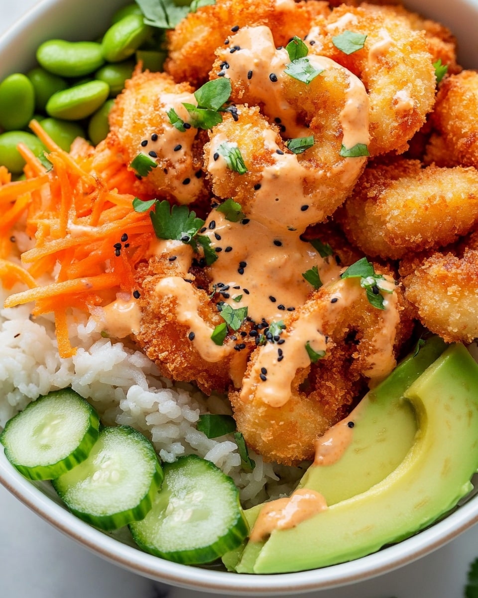 Bang Bang Shrimp Rice Bowl, spicy shrimp rice bowl, healthy shrimp bowl, easy dinner recipes, Asian-inspired rice bowls