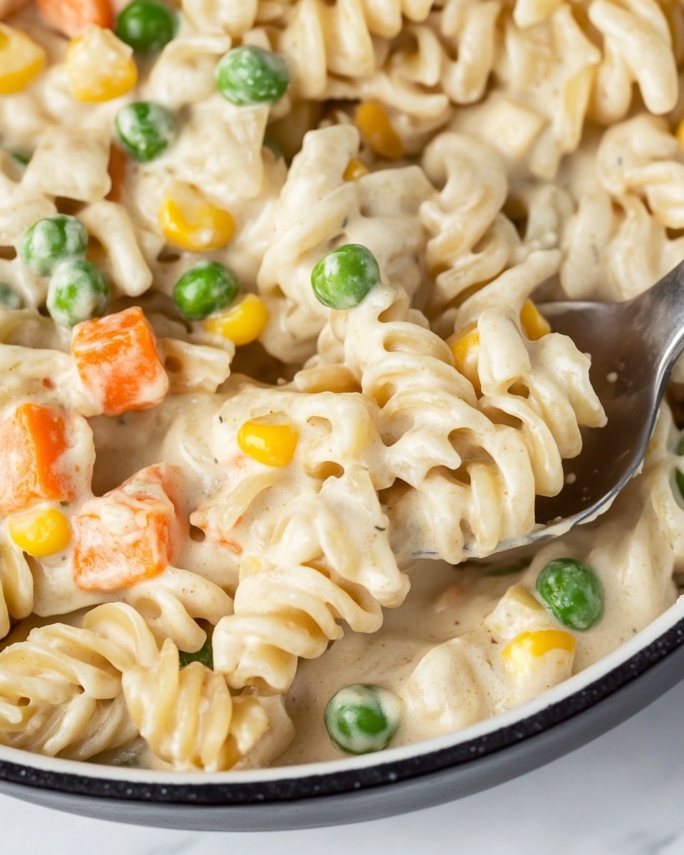 Chicken Pot Pie Pasta, easy chicken pasta recipe, comforting weeknight dinner, creamy chicken pasta dish, quick chicken pasta ideas