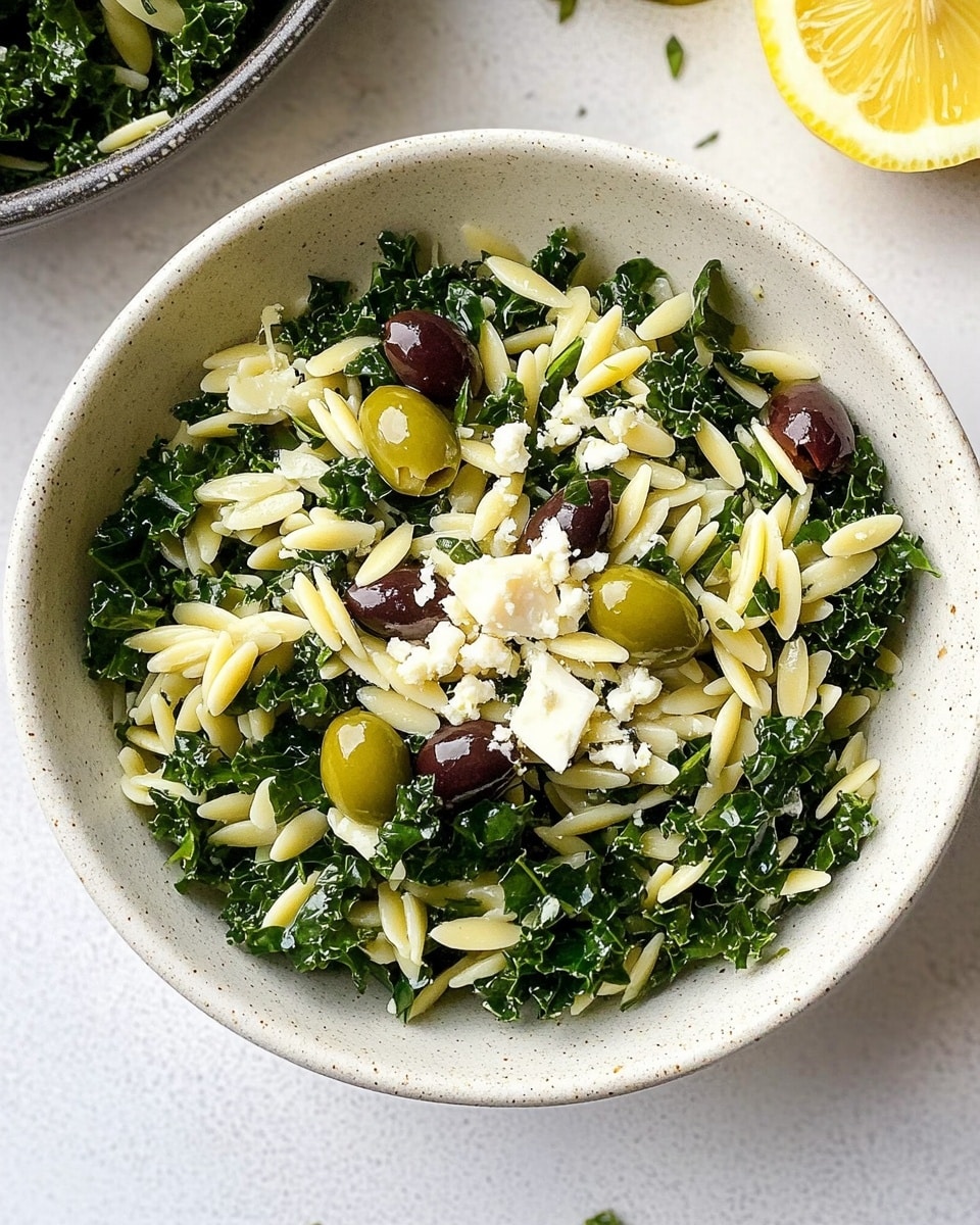 Orzo Kale Salad with Lemon Vinaigrette Recipe - Recipe Image