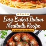 Easy Baked Italian Meatballs Recipe