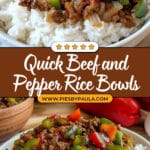 Beef and Pepper Rice Bowls Recipe