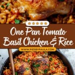 One Pan Tomato Basil Chicken and Rice Recipe