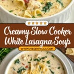 Slow Cooker White Lasagna Soup Recipe