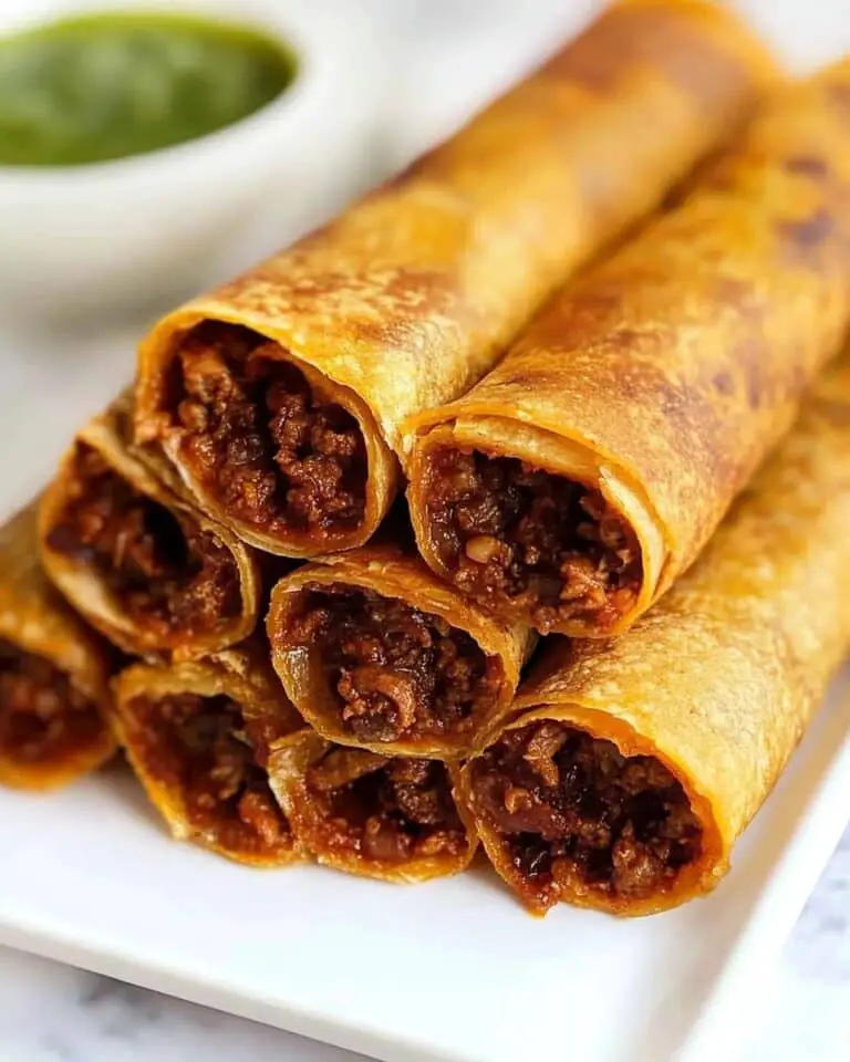 Cheesy Beef Baked Taquitos Recipe
