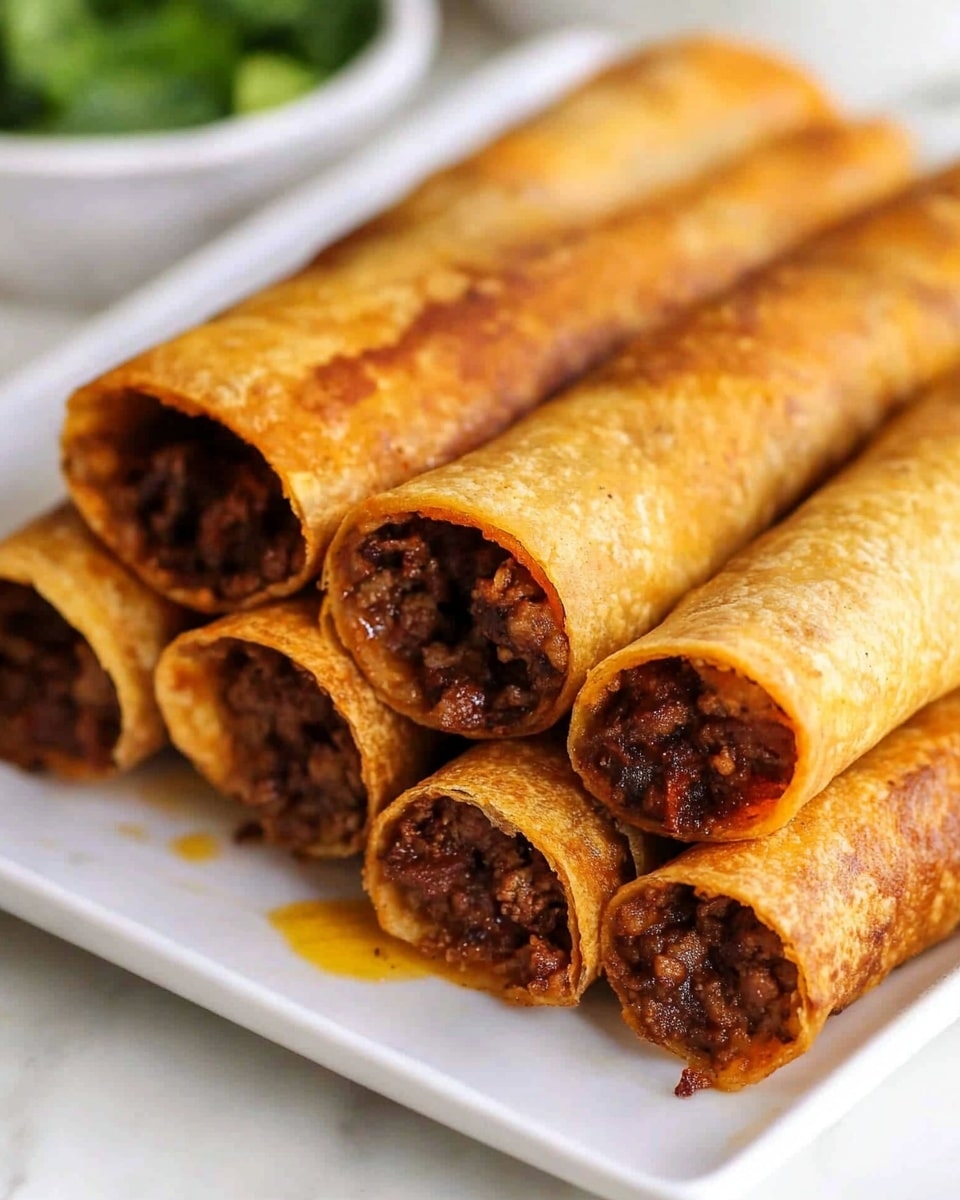 Cheesy Beef Baked Taquitos Recipe - Recipe Image