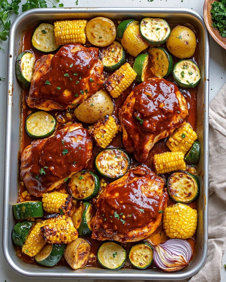BBQ Chicken Sheet Pan Meal Recipe - Recipe Image