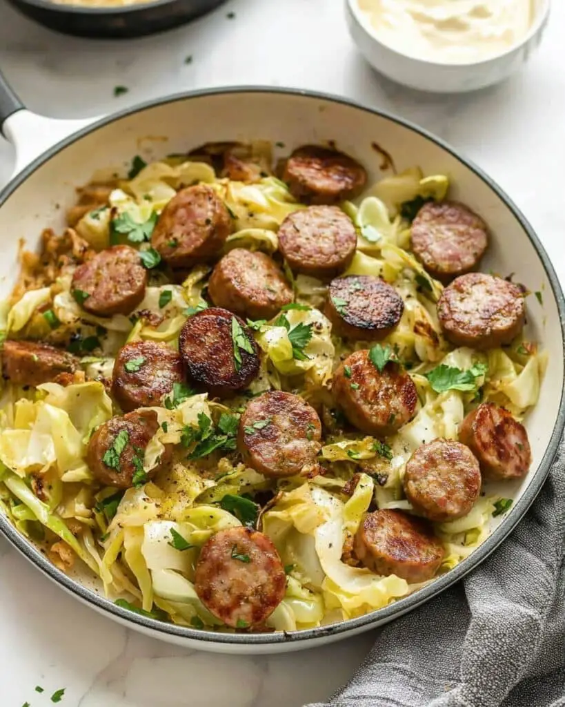 Kielbasa and Cabbage Skillet with Mustard Vinaigrette Recipe