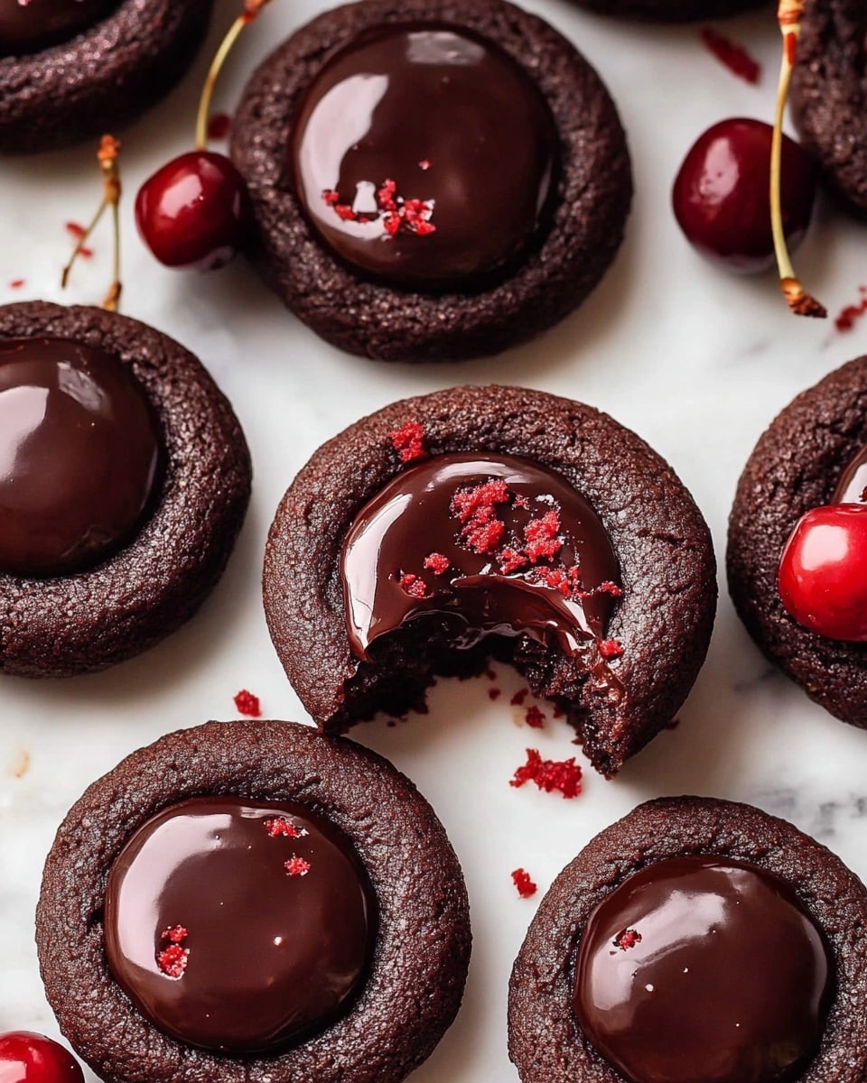 Chocolate Cherry Cookies with Ganache Recipe - Recipe Image