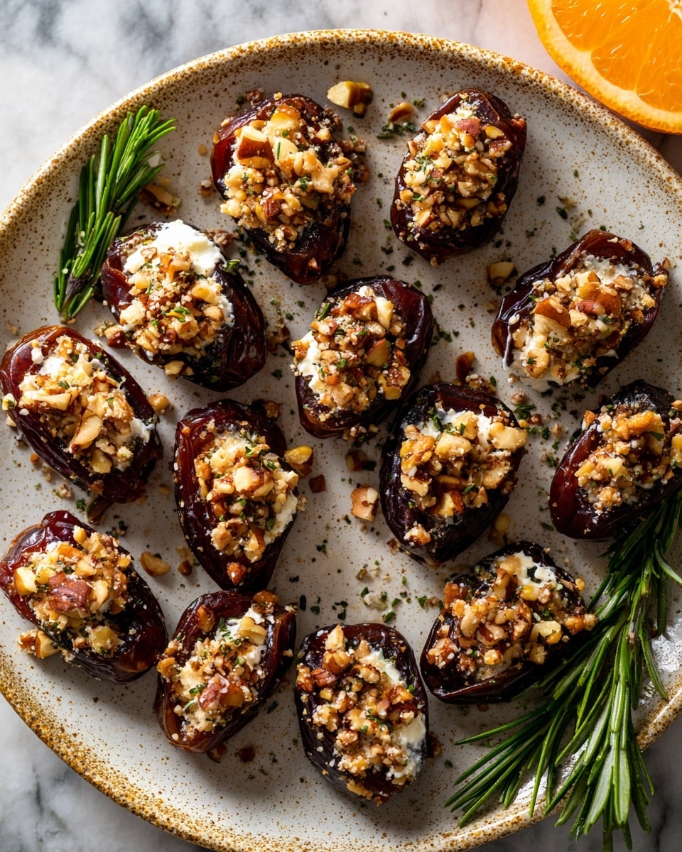 Roasted Stuffed Dates with Goat Cheese, Walnuts, and Orange Zest Recipe - Recipe Image