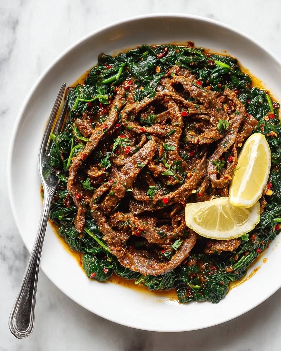 Lemon Garlic Butter Steak with Spinach Recipe - Recipe Image