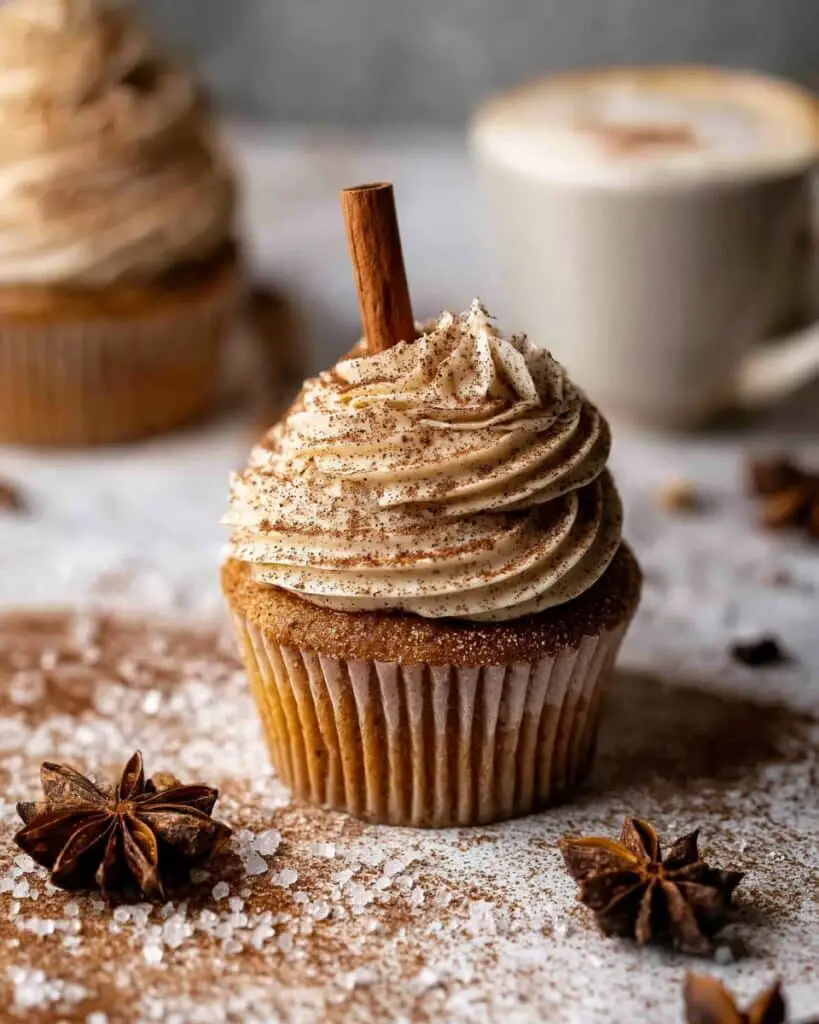 Vanilla Chai Pumpkin Latte Cupcakes with Cinnamon Brown Sugar Frosting Recipe