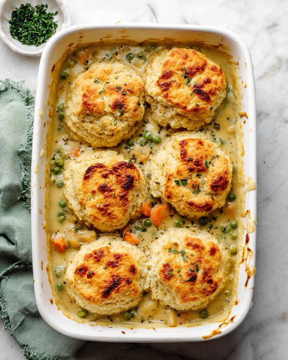 Biscuit Vegetable Pot Pie Casserole Recipe - Recipe Image