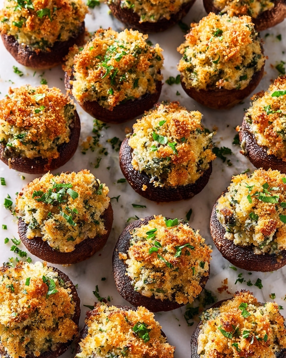 Baked Stuffed Mushrooms with Parmesan, Cream Cheese, and Herbs Recipe - Recipe Image