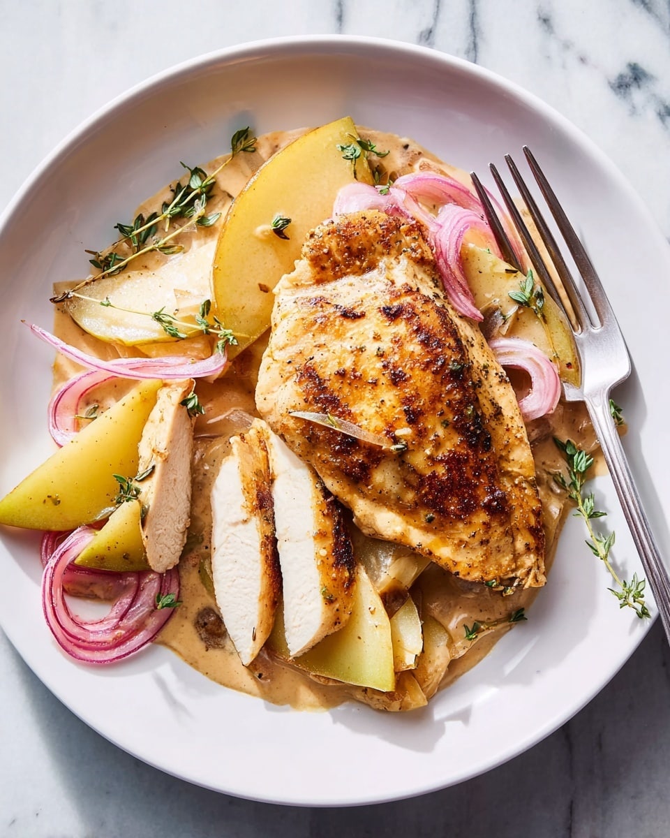 Creamy Apple Bourbon Chicken Skillet Recipe - Recipe Image