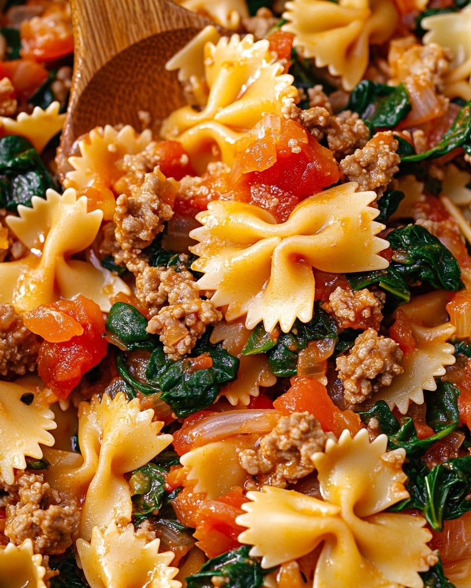 Tomato Spinach Sausage Pasta Recipe - Recipe Image