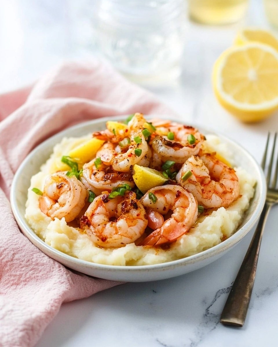 Low Carb Keto Shrimp and Cauliflower Grits Recipe - Recipe Image