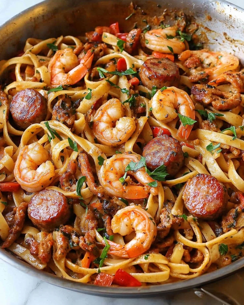 Creamy Cajun Shrimp Pasta with Sausage Recipe - Recipe Image