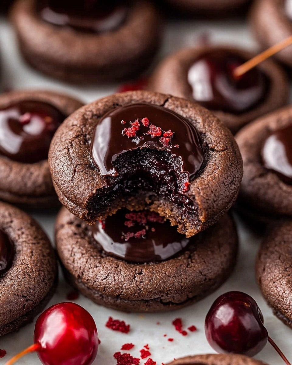 Chocolate Cherry Cookies with Ganache Recipe - Recipe Image