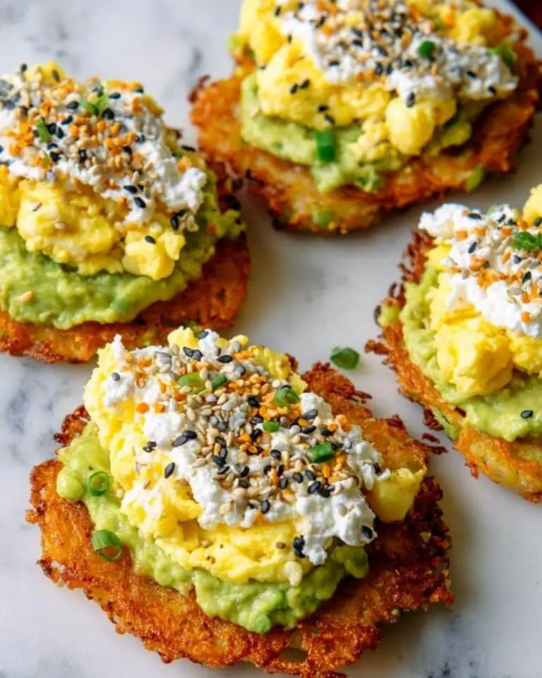 Loaded Hash Browns with Avocado, Eggs, and Cottage Cheese Recipe