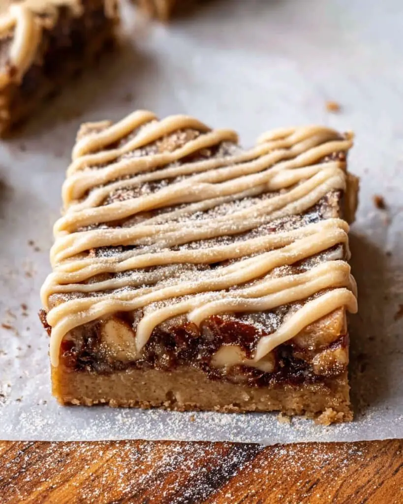 Brown Butter Apple Blondies with Cinnamon Maple Glaze Recipe