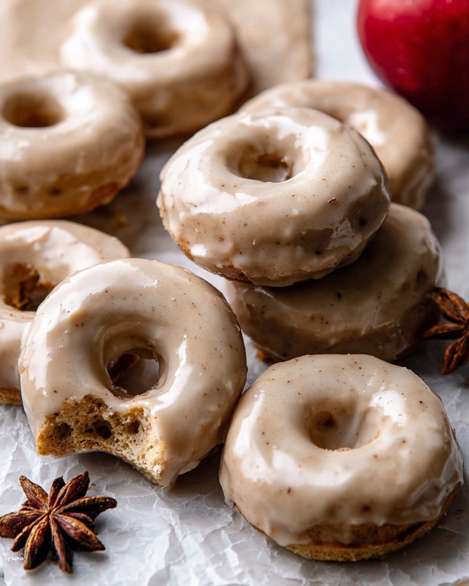Baked Apple Cider Doughnuts with Cinnamon Maple Glaze Recipe - Recipe Image
