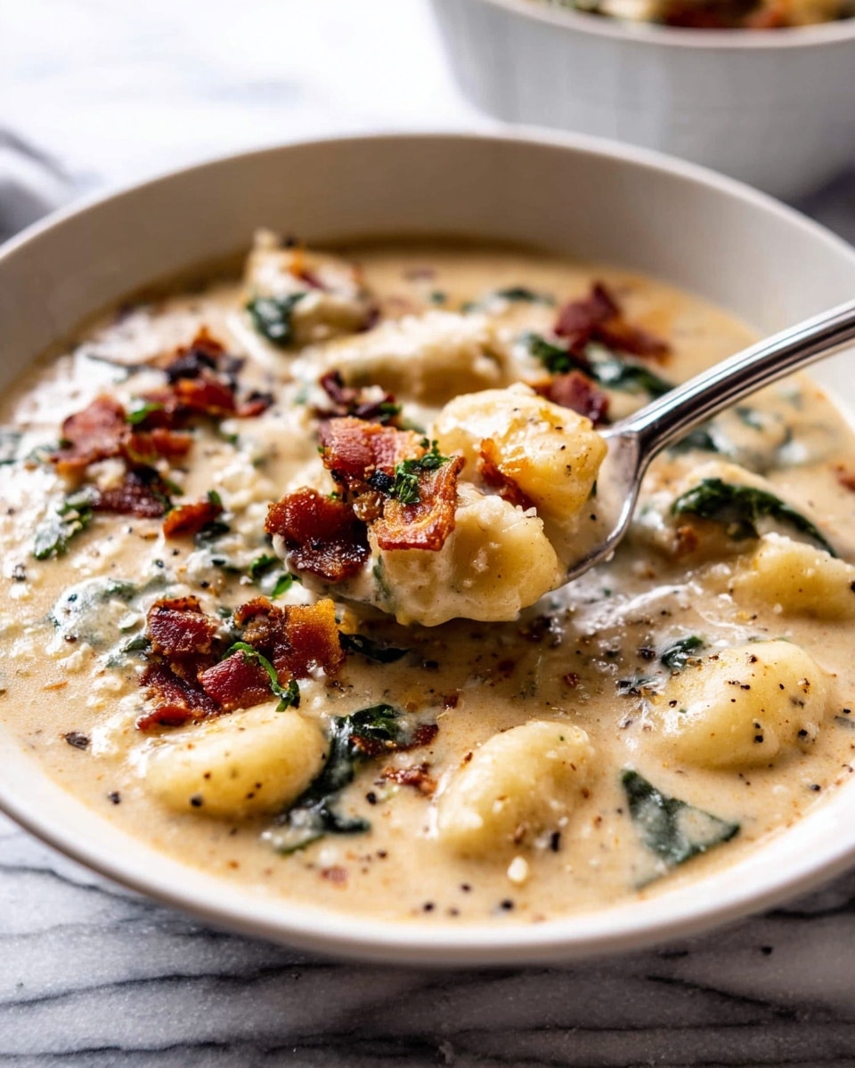 Creamy Gnocchi Soup with Rosemary Bacon Recipe - Recipe Image