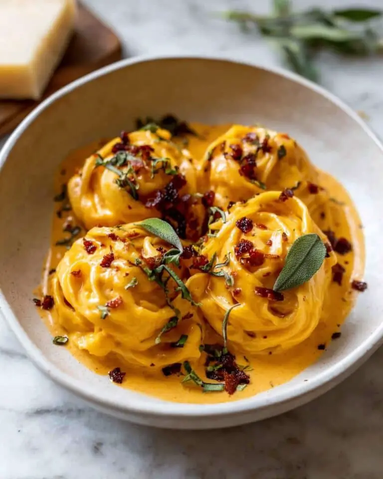 Butternut Squash Pasta Carbonara with Rosemary Bacon Recipe