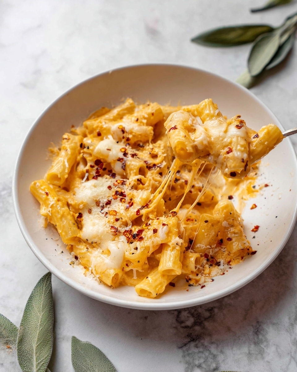 Pumpkin Burrata Baked Ziti Recipe - Recipe Image