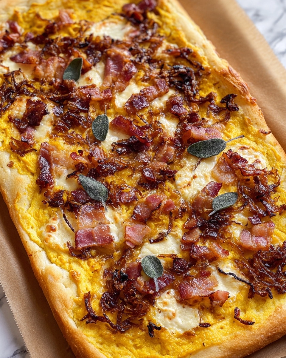 Savory Bacon, Sage & Pumpkin Puff Pastry Pizza Recipe - Recipe Image