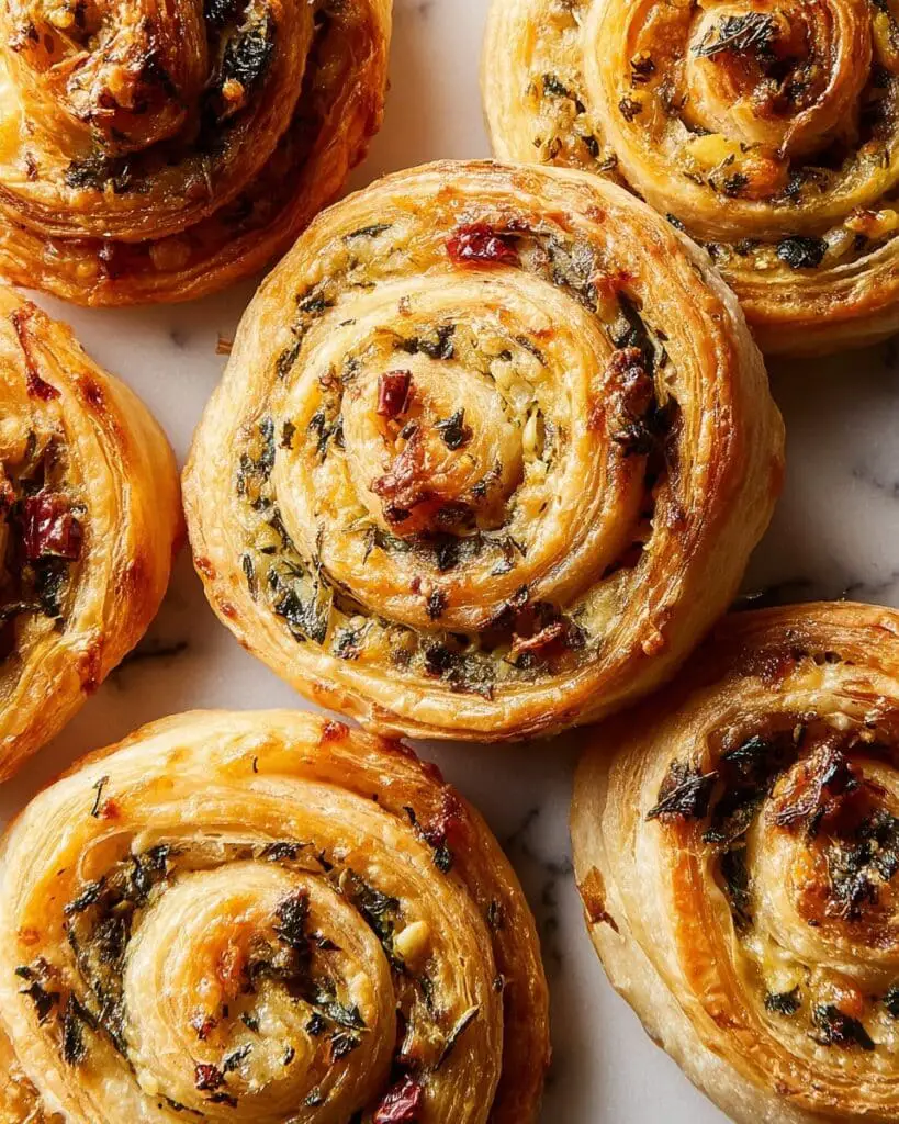 Mediterranean Spinach and Artichoke Puff Pastry Pinwheels Recipe