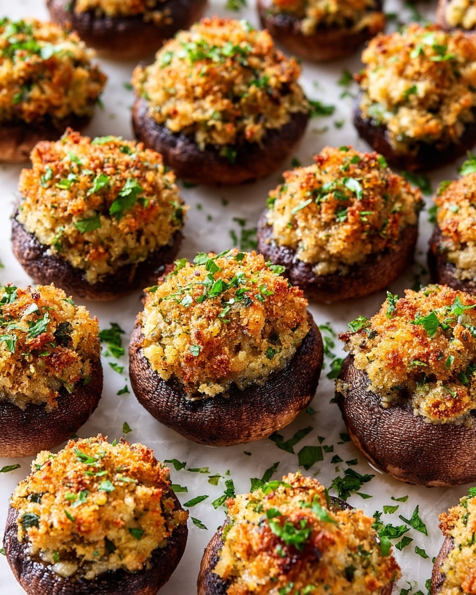 Baked Stuffed Mushrooms with Parmesan, Cream Cheese, and Herbs Recipe - Recipe Image