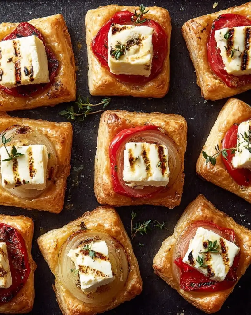 Baked Feta Bites with Red Peppers, Shallots, and Chili Oil Recipe