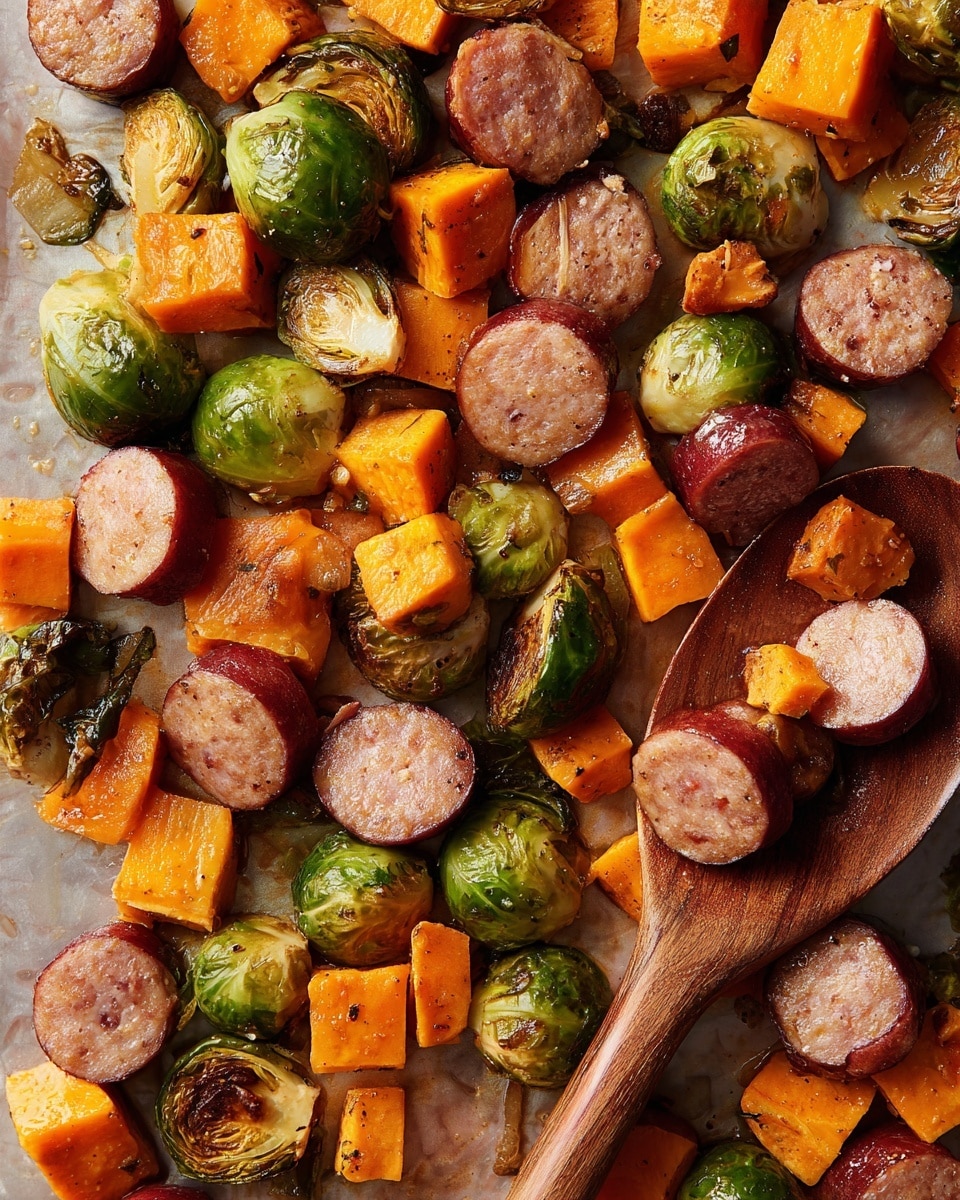 Autumn Kielbasa Sheet Pan Bake with Creamy Curry Dijon Sauce Recipe - Recipe Image