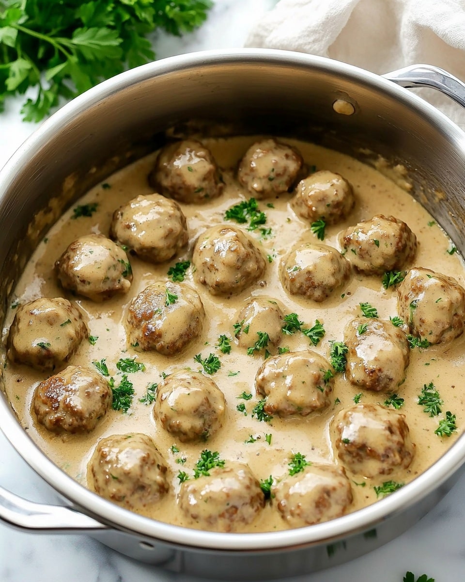 Swedish Meatballs with Creamy Parmesan Sauce Recipe - Recipe Image