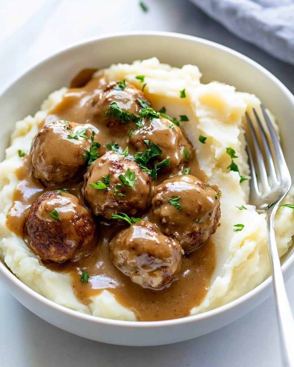 Swedish Meatballs with Creamy Parmesan Sauce Recipe - Recipe Image