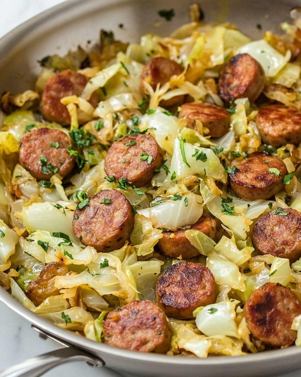 Kielbasa and Cabbage Skillet with Mustard Vinaigrette Recipe - Recipe Image