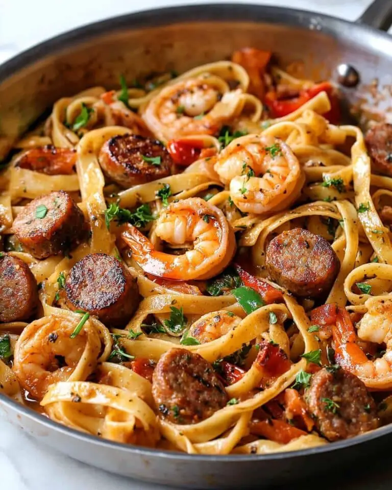 Creamy Cajun Shrimp Pasta with Sausage Recipe
