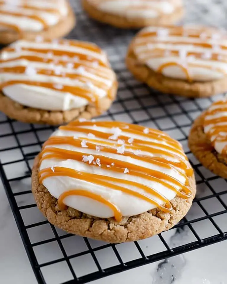 Copycat Crumbl Salted Caramel Cheesecake Cookie Recipe