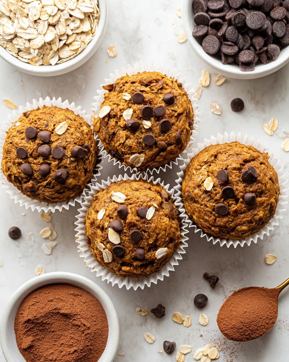 One-Bowl Healthy Oatmeal Pumpkin Muffins Recipe - Recipe Image