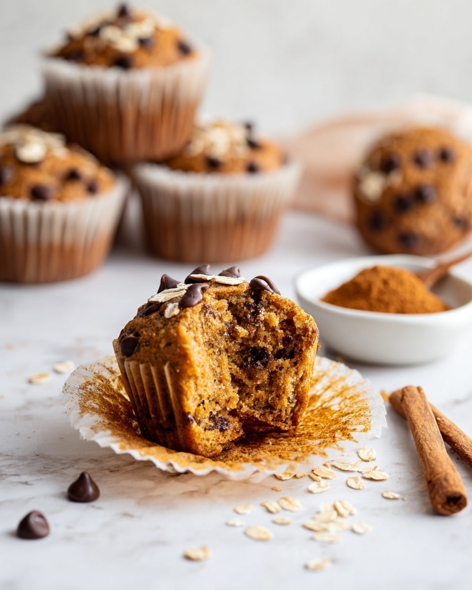 One-Bowl Healthy Oatmeal Pumpkin Muffins Recipe - Recipe Image