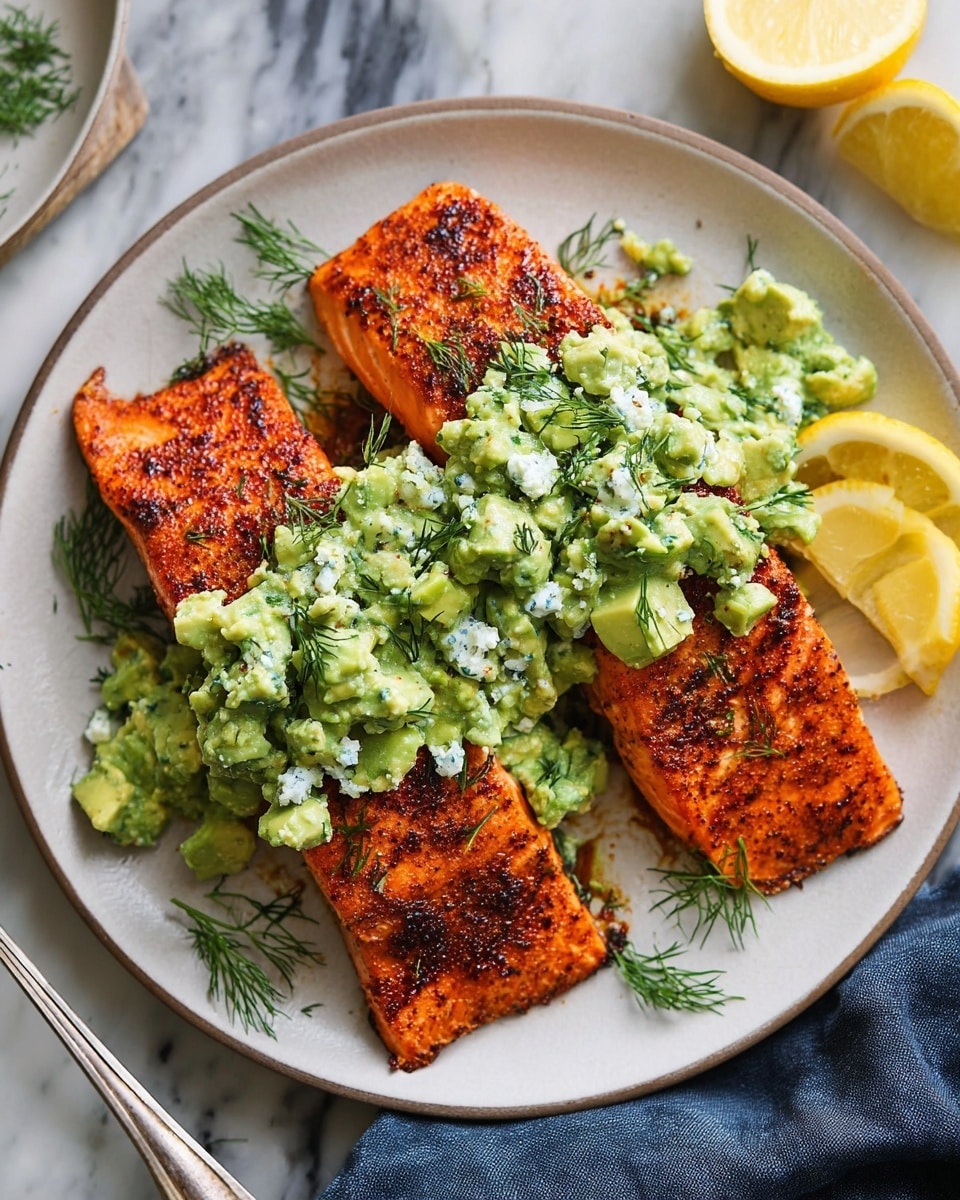 Baked Salmon with Avocado & Feta Recipe - Recipe Image