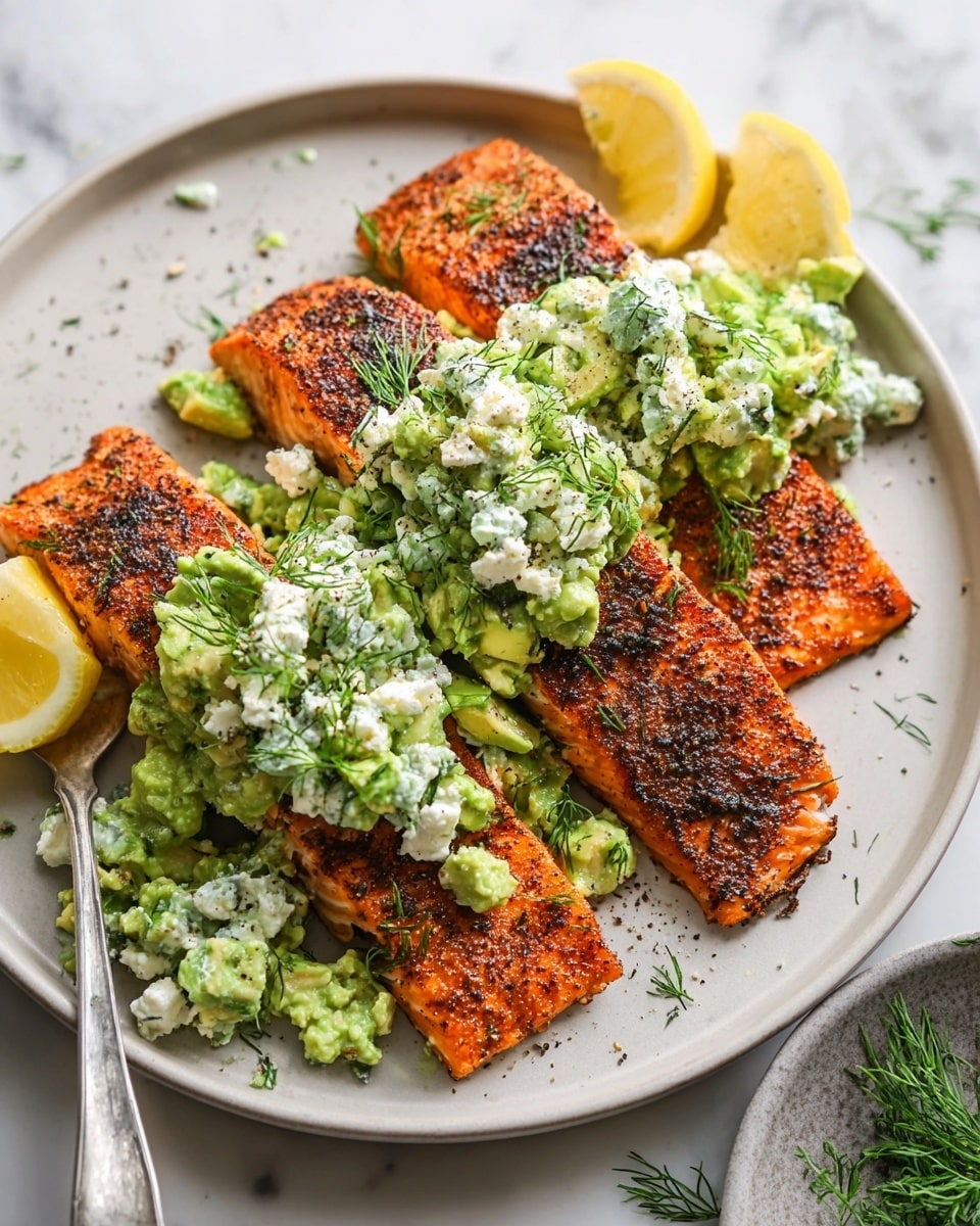 Baked Salmon with Avocado & Feta Recipe - Recipe Image