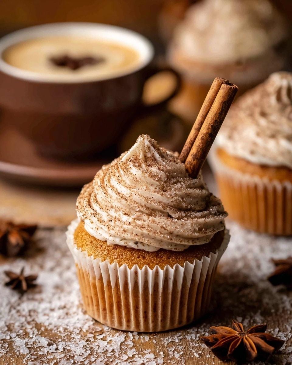 Vanilla Chai Pumpkin Latte Cupcakes with Cinnamon Brown Sugar Frosting Recipe - Recipe Image