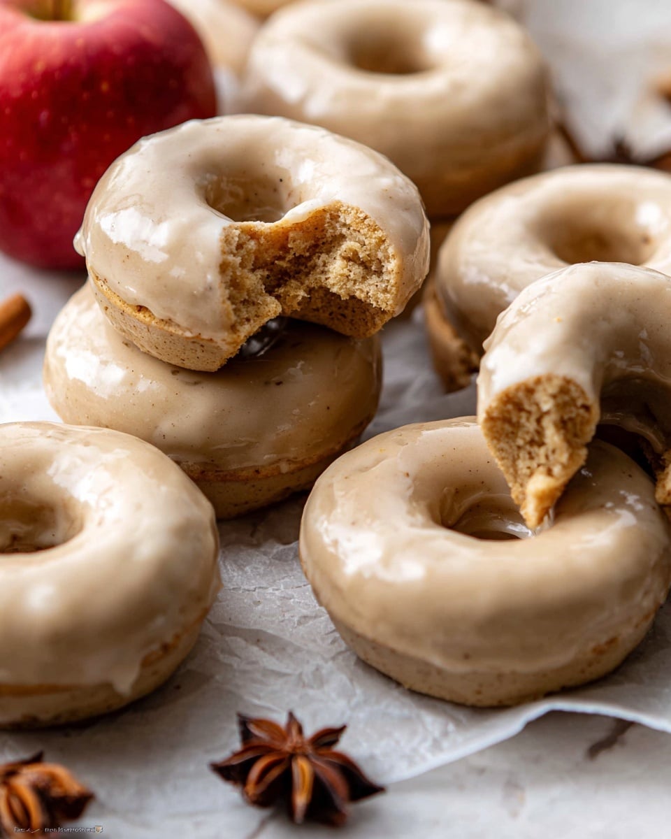 Baked Apple Cider Doughnuts with Cinnamon Maple Glaze Recipe - Recipe Image